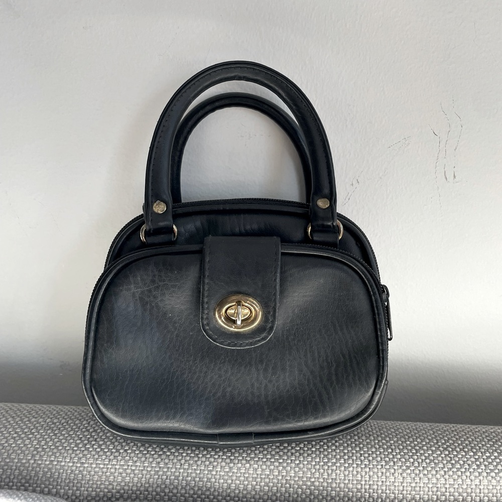Black Leather Multi Compartment Purse